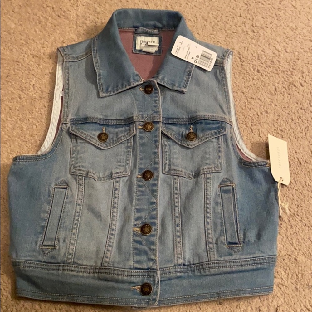 Forever 21 Premium Denim Vest Size M